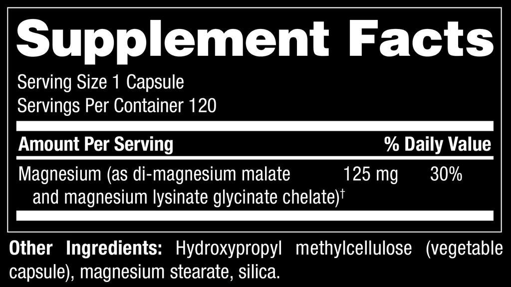Modwella_Magnesium Supplement Facts