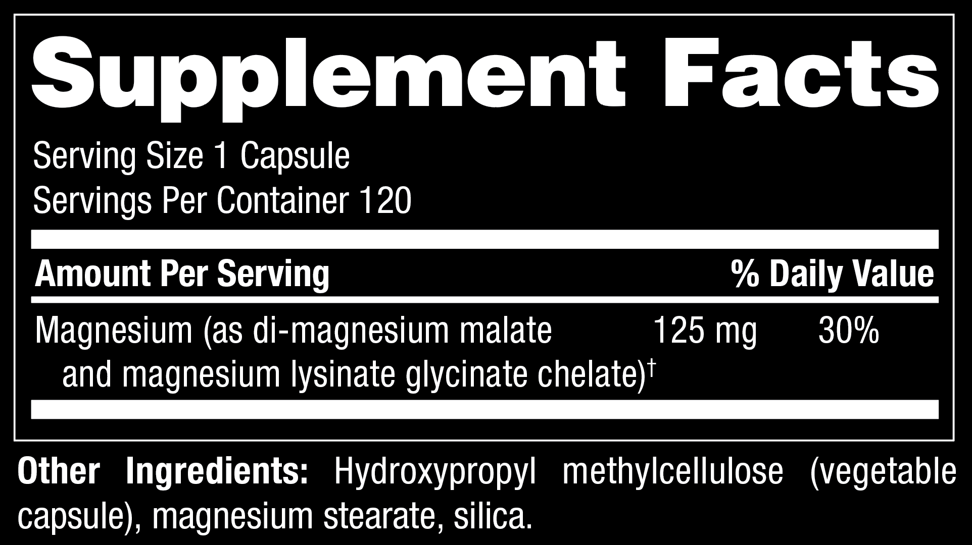 Modwella_Magnesium Supplement Facts