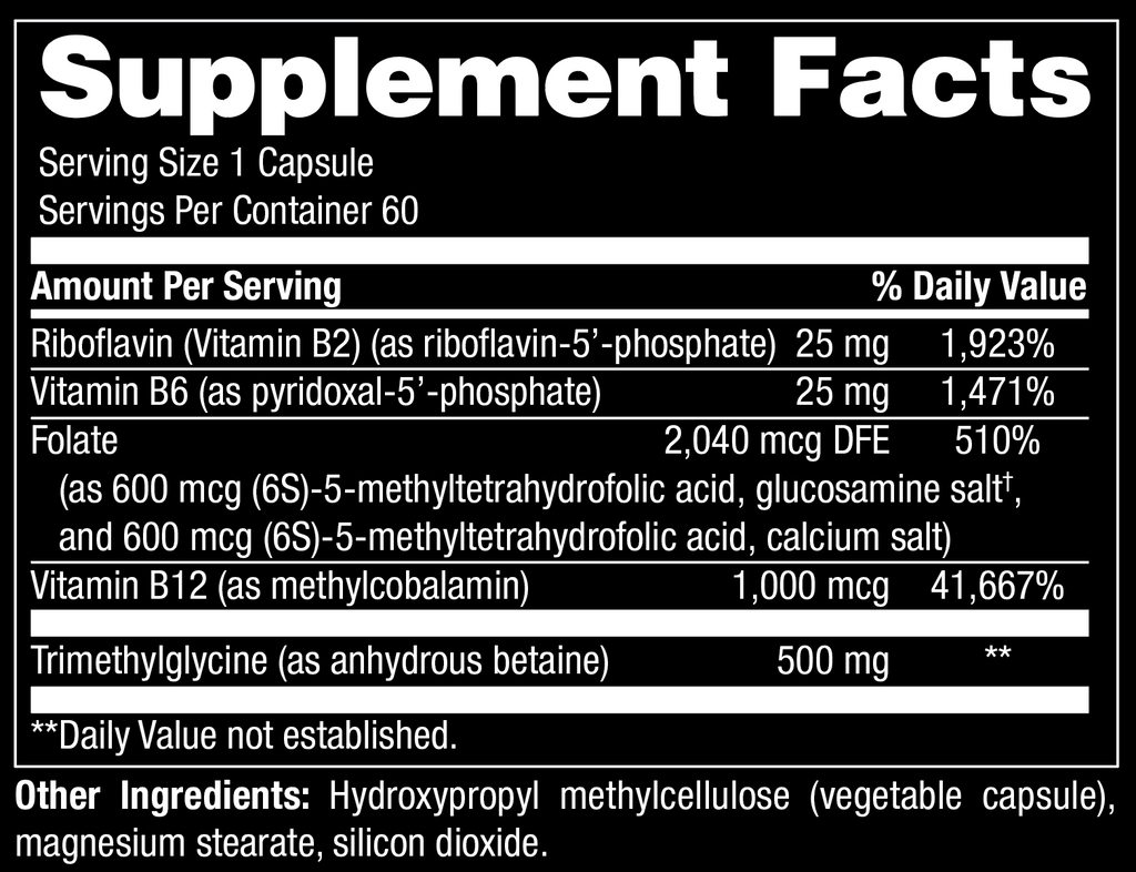 Modwella Methyl-B Supplement Facts