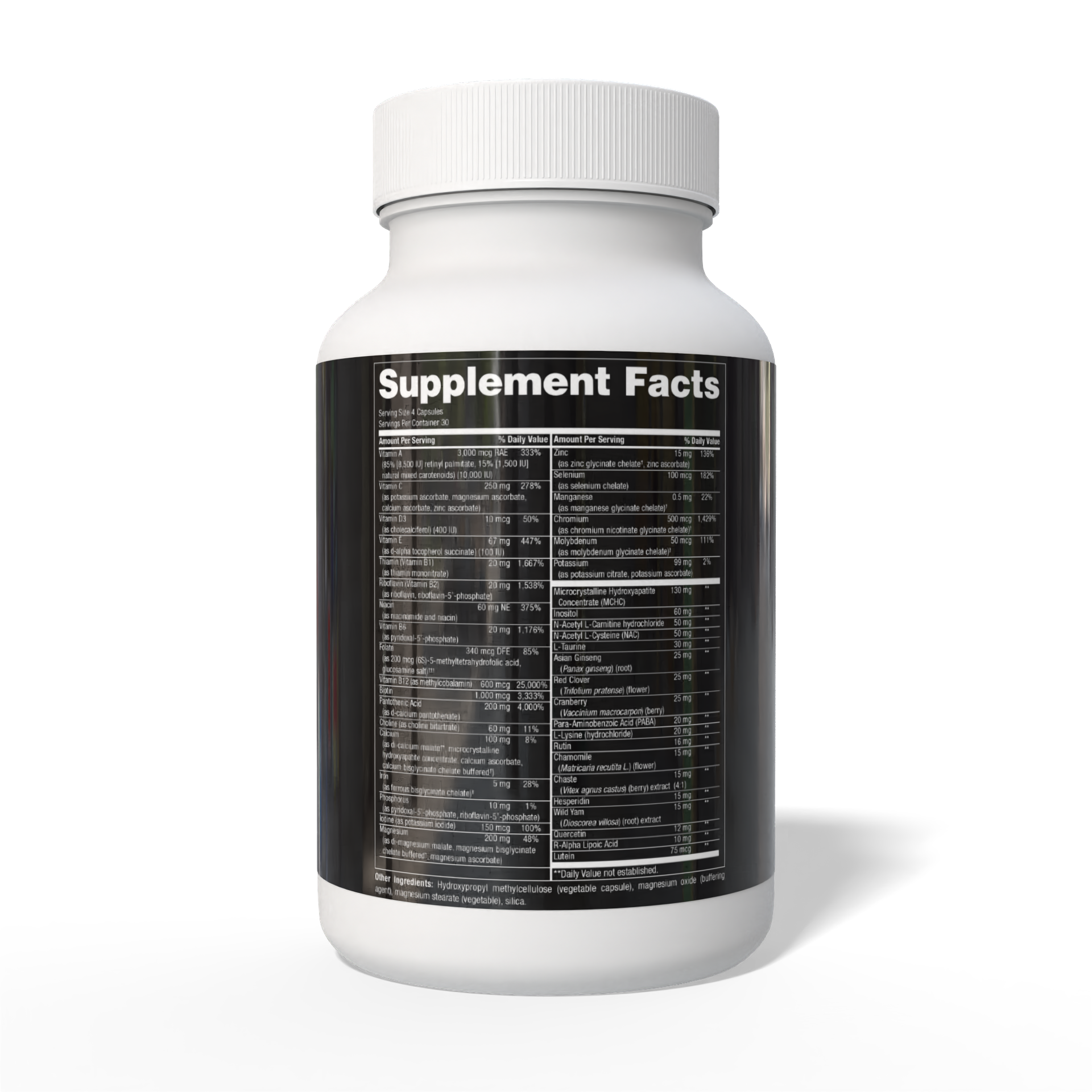 Modwella Women's Multivitamin Supplement Facts