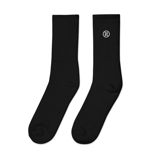 Modwella Symbol Black Embroidered socks